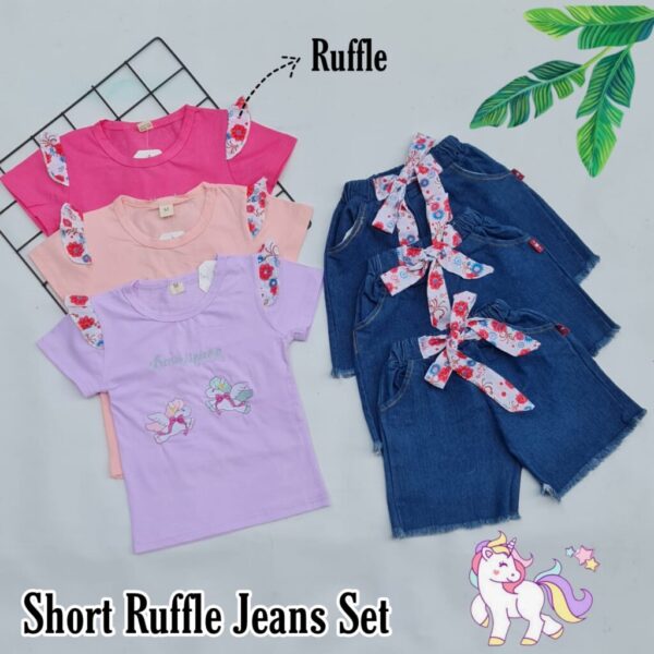 Short Ruffle Jeans Set