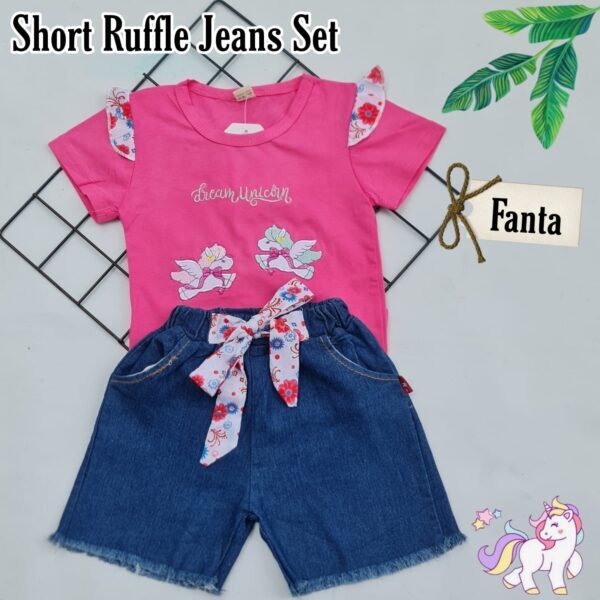 Short Ruffle Jeans Set