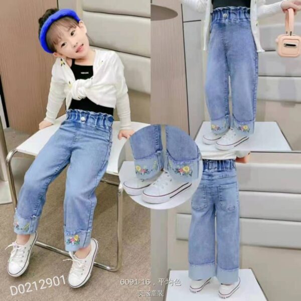 Jeans Import Bordir Bunga Rawis