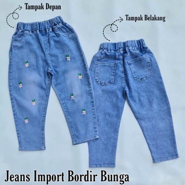 Jeans Import Bordir Bunga