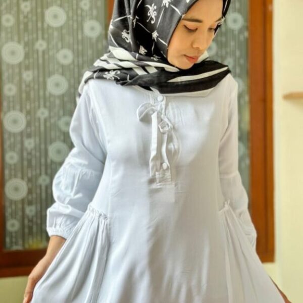 *Gamis Putih Remaja/Dewasa Tali Kerut*