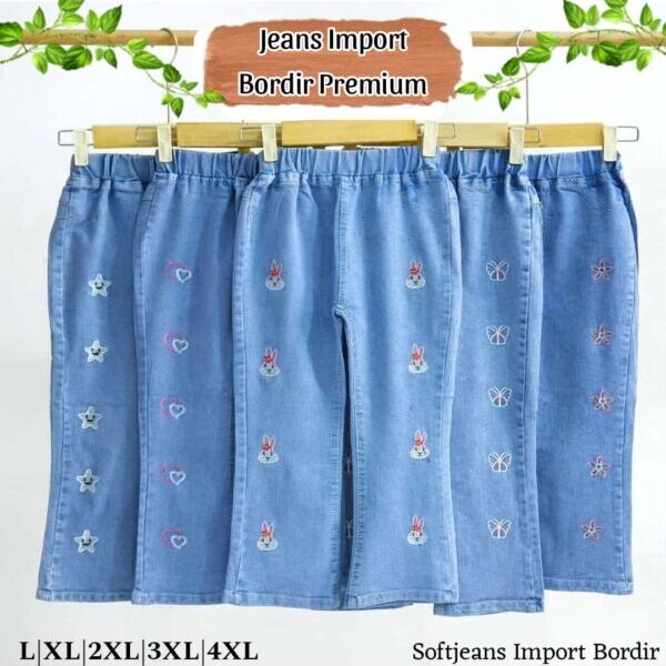 Jeans Import Bordir Premium