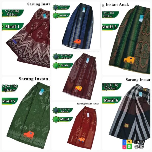 SARUNG INSTAN ANAK (Size S,M)