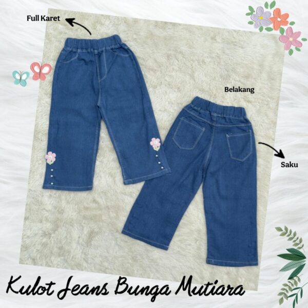 KULOT JEANS BUNGA MUTIARA